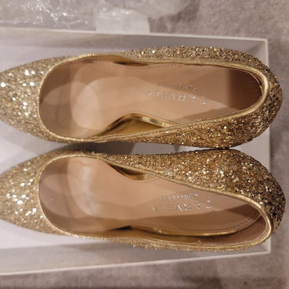 Carvela Kurt Geiger Antibes Gold Glitter Heel Pump - Picture 6 of 11